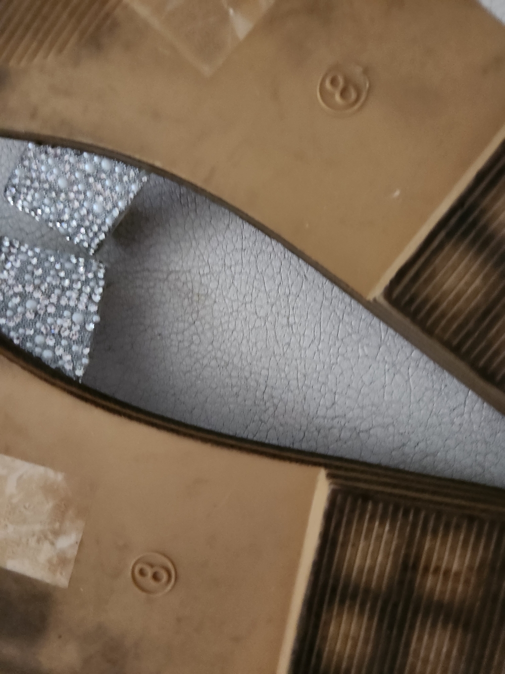 Madden Girl Silver Rhinestone Slide Mules - Picture 3 of 3